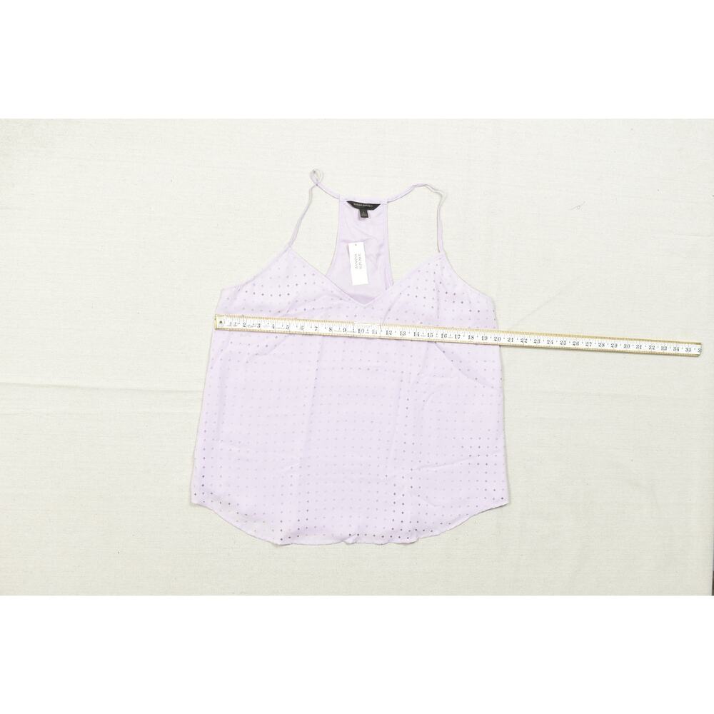 Banana Republic Women Large Lavender Purple Eyelet Lace V-Neck Racerback Tank To - Picture 3 of 8